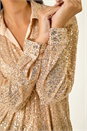Gold Dusk Sequin Button Up Blouse, Image 5 of 5