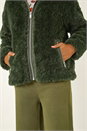 Green Teddy Borg Jacket, Image 6 of 7