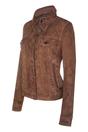 Tan Womens Goat Suede Trucker Jacket-Astoria, Image 2 of 3