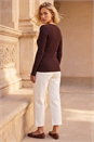 Chocolate Gold Trim Knit Jumper, Image 4 of 5
