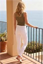 White Elastic Waist 31" Denim Stretch Jegging, Image 3 of 4