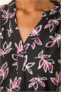 Black Abstract Print V-Neck Stretch Top, Image 5 of 5