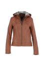 Tan 'Malmo' Two-In-One Detachable Hood Leather Jacket, Image 3 of 6