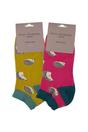 Mustard 2 Pairs Breathable Bamboo Trainer Socks, Image 2 of 3