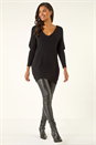 Black One Size Animal Print Tie Back V-Neck Jumper, Image 2 of 5