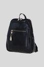 Black Real Leather Backpack with Multiple Pockets and Gold-Tone Hardware, Image 2 of 4