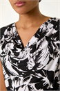 Black Abstract Cowl Neck Vest Top, Image 5 of 5