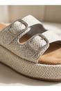 Silver iKrush Silver Vera Diamond Pattern Platform Sandals, Image 4 of 8