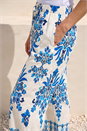 Blue Border Print Trousers, Image 4 of 4
