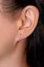 Silver Sterling Silver Cat Stud Earrings, Image 2 of 2