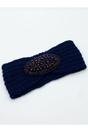 Navy Knit Headband With Purple Jewel, Image 1 of 4