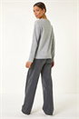 Grey Heart Detail Knit Jumper, Image 3 of 6