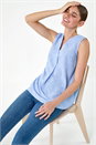 Light Denim Sleeveless Vest Top, Image 1 of 5
