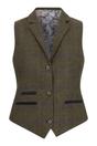 Olive Olive Tweed Herringbone Check Waistcoat, Image 1 of 5