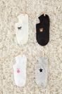 Multi 4-Pack Cotton Embroidered Jacquard Knit Ankle Socks, Image 2 of 2