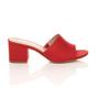 Red AJVANI Red Mid Block Heel Peep Toe Mules Sandals, Image 2 of 6