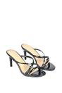 Black 'Angel' Stiletto High Heel Mule Sandals, Image 3 of 6