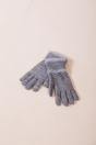 Grey Soft Knit Gloves With Plush Detail, Image 4 of 4