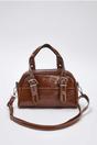 Brown Contrast Stitch Mini Bowling Grab Bag, Image 1 of 3