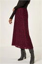 Burgundy Floral Textured A-Line Skirt, Image 1 of 5