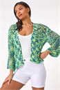 Denim Blue Spacedye Knit Cardigan, Image 4 of 5