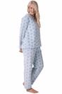 Aqua Camille Lingerie Aqua Supersoft Printed Full Length Pyjama Set, Image 2 of 5