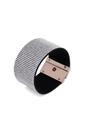 White Luxury Crystal-Studded Leather Cuff Bracelet, Image 1 of 5