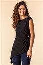 Black Stud Detail Asymmetric Top, Image 3 of 4