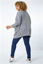 Grey Curve Ribbed Stretch Jersey Top, Image 3 of 5