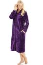 Purple Full Length Zip Housecoat With Inseam Pockets, Image 1 of 5