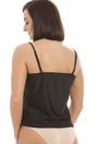 Black Camille Lingerie Black Satin Feel Lace Trim Camisole, Image 2 of 5