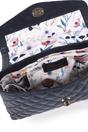 Navy Ashwood Leather Navy 'Tramonto Toscana' Real Leather Flapover Quilted Bag, Image 4 of 4