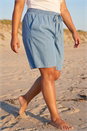 Light Blue  Curve Tie Waist Denim Short, Image 2 of 4