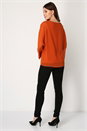 Copper Long Sleeve Overlay Chiffon Top, Image 3 of 4