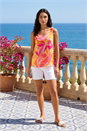 PINK Abstract Print V-Neck Cami Top, Image 2 of 4