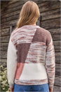 Neutral Textured Colour Block Knit Jumper, Image 3 of 4