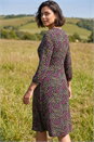 Black Square Neck Ditsy Dress, Image 3 of 4