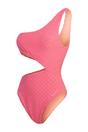 Light Pink Checkerboard Cut Out Swimsuit, Image 1 of 3