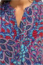 Blue Abstract Print Stretch Vest Top, Image 4 of 4