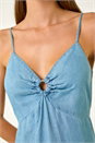 Light Denim Ring Centre Midi Dress, Image 5 of 5