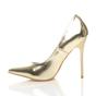Gold High Heel Stiletto Pointed Toe Court Shoes, Image 3 of 6