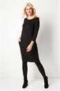 Black  3/4 Sleeve Slouch Dress, Image 2 of 4