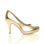 Gold AJVANI Gold High Heel Court Shoes, Image 2 of 6