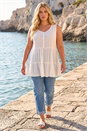Ivory  Curve Lace Woven Button Vest, Image 3 of 4