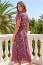 Pink Petite Ditsy Floral Twist Midi Dress, Image 2 of 4