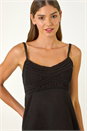 Black Crochet V-Neck Cami Top, Image 4 of 5