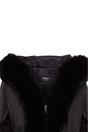 Black Flared Leather Hooded Cape Coat-Mandal, Image 5 of 6