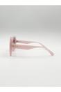 Pink Oversized Rounded Angular Sunglasses in Pink, Image 3 of 6