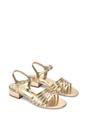 Gold 'Katie' Low Heel Open Toe Sandals With Ankle Strap, Image 5 of 5