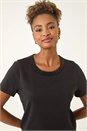 Black Beaded Neck T-Shirt, Image 1 of 5